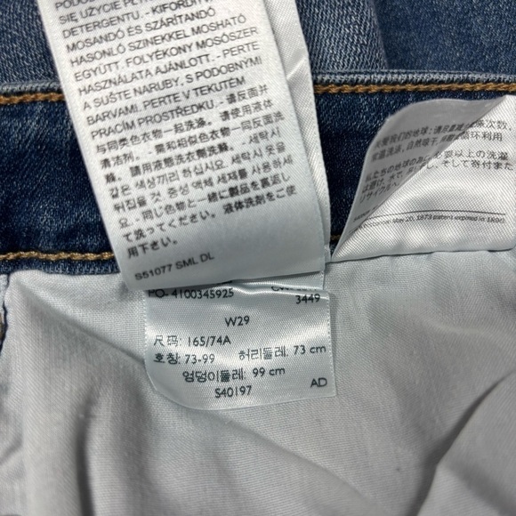 Levi's Jeans Womens 29 Skinny Regular Wash Raw Hem Stretch Denim Casual Party - Picture 3 of 5